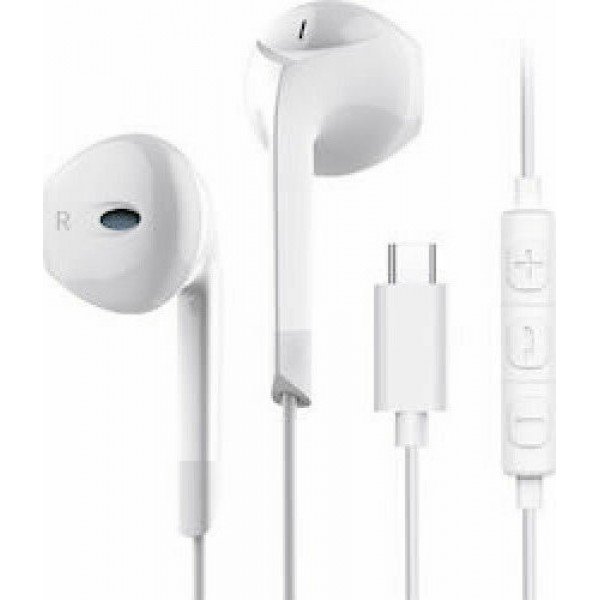 Xipin HX-P30 Earbuds Handsfree με Βύσμα USB-C Λευκό